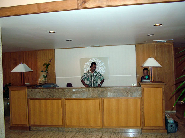 The Reception Desk, with the Security Guard