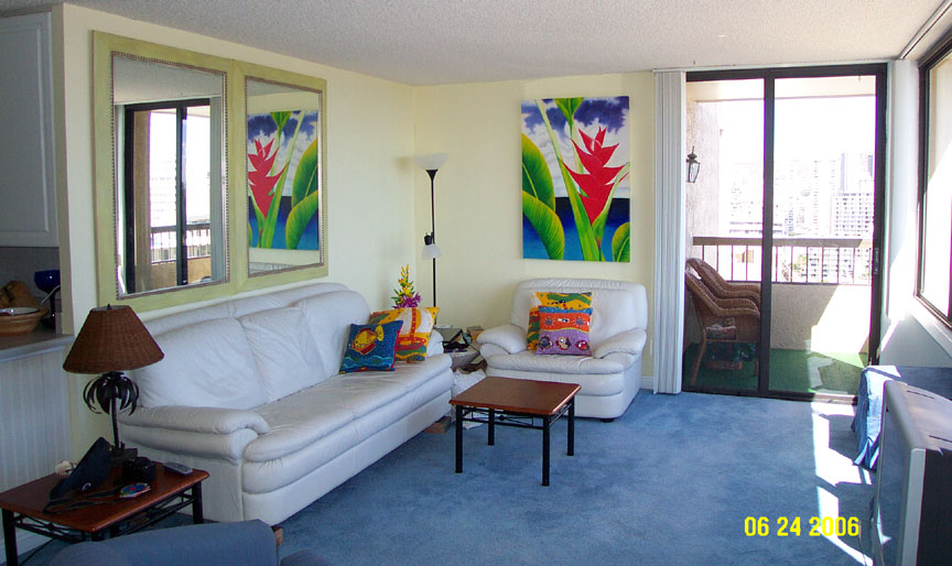Living Room to the Lanai.