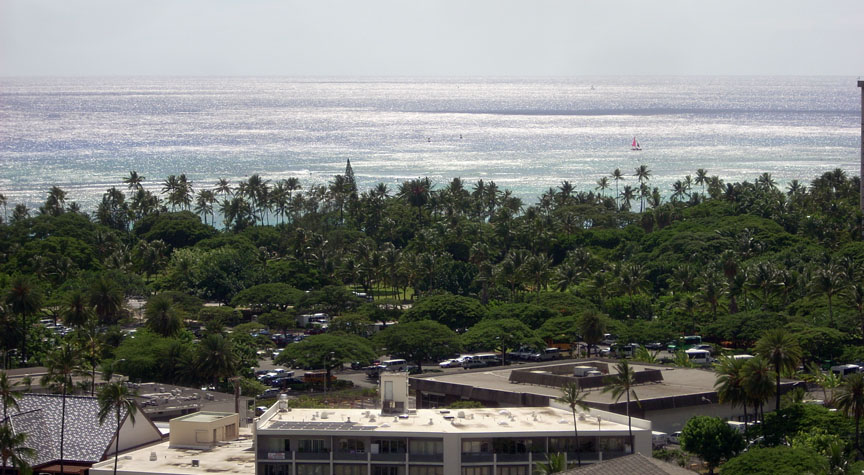 View from the Lanai to the Ocean.